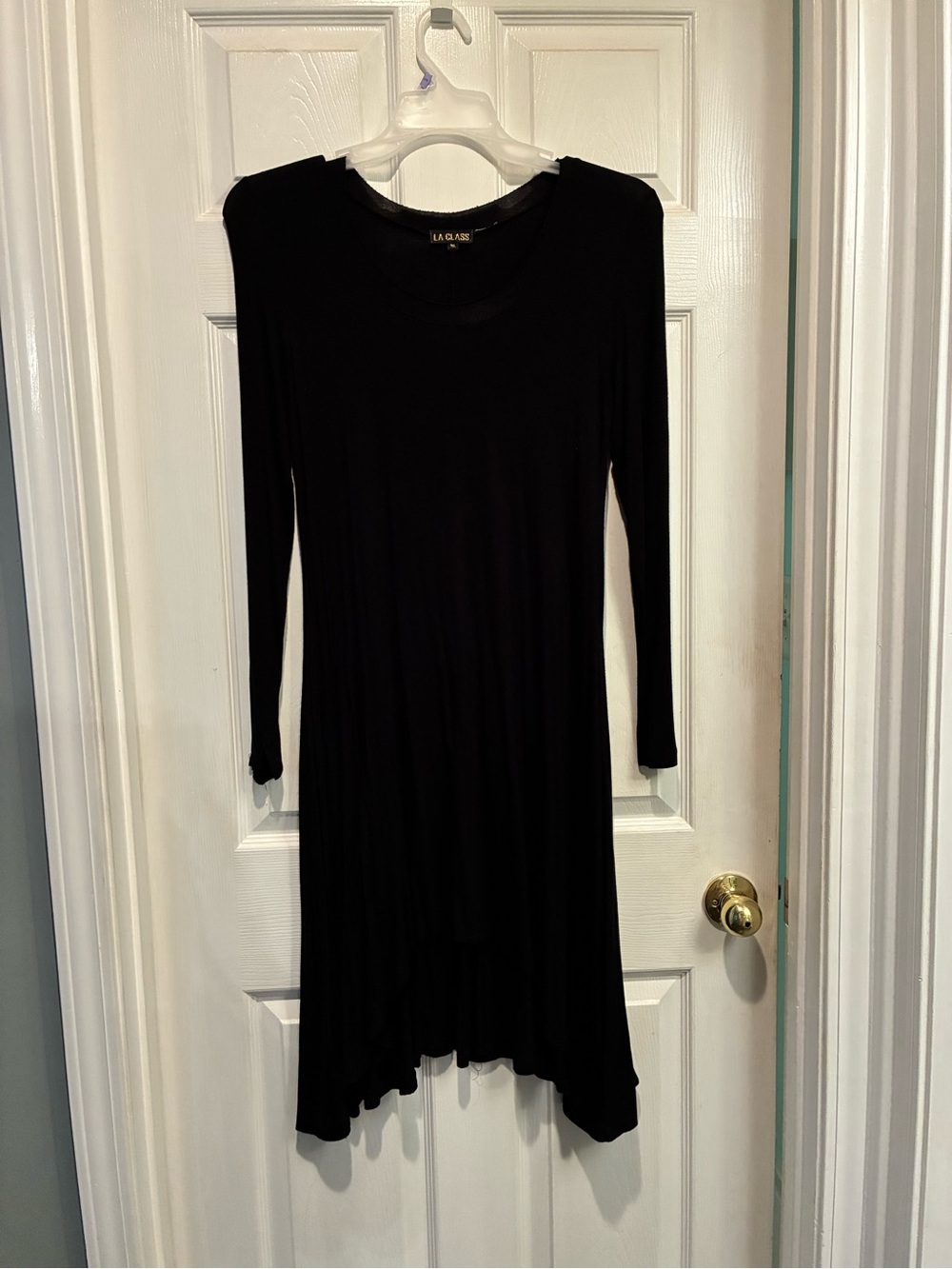 Black Long Sleeve Swing Dress